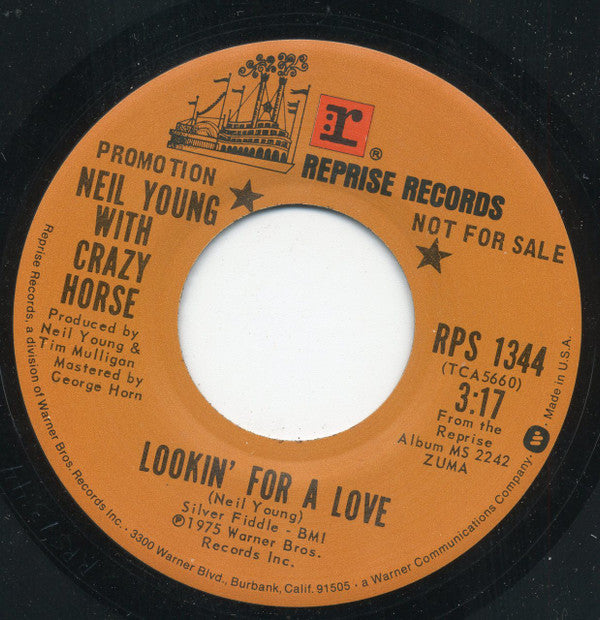 Neil Young With Crazy Horse / Neil Young : Lookin' For A Love (7", Single, Promo)