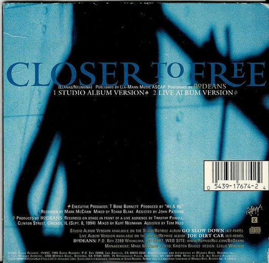 BoDeans : Closer To Free (CD, Single, Car)