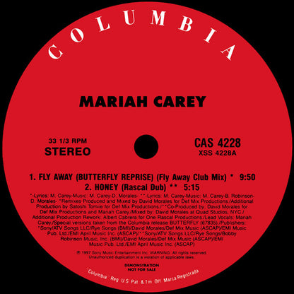 Mariah Carey : Fly Away (Butterfly Reprise) / Honey (12", Promo)