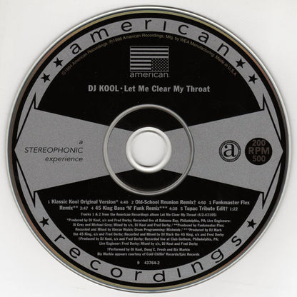 DJ Kool : Let Me Clear My Throat (CD, Maxi)