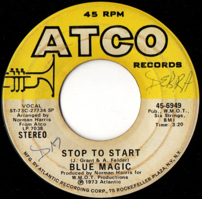 Blue Magic : Stop To Start (7")