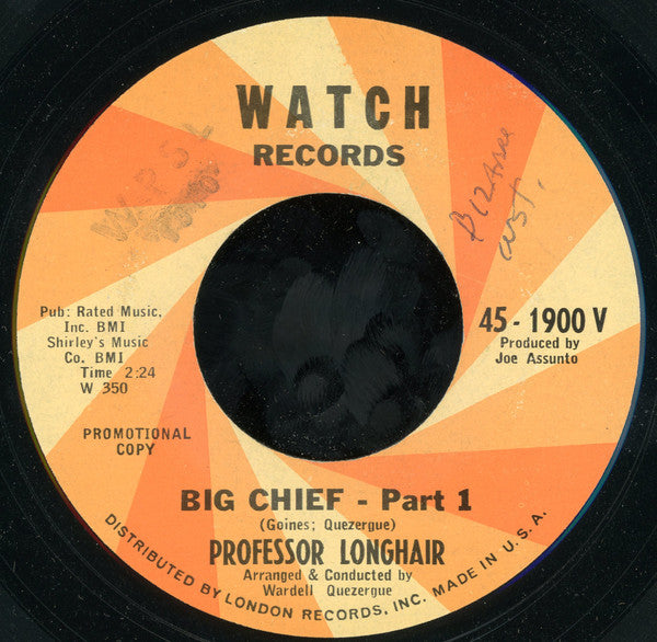 Professor Longhair : Big Chief (7", Promo)