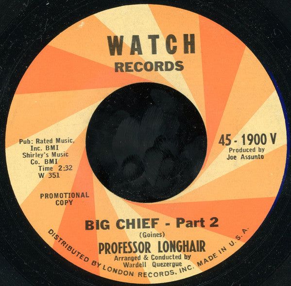 Professor Longhair : Big Chief (7", Promo)