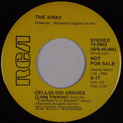 The Kinks : Celluloid Heroes (7", Promo)