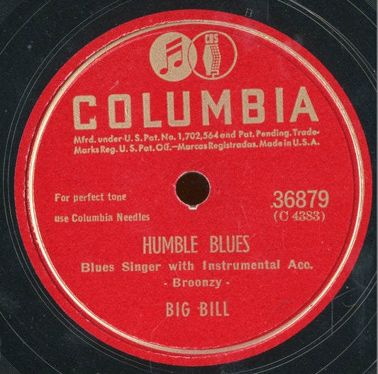 Big Bill Broonzy : Roll Them Bones / Humble Blues  (Shellac, 10")