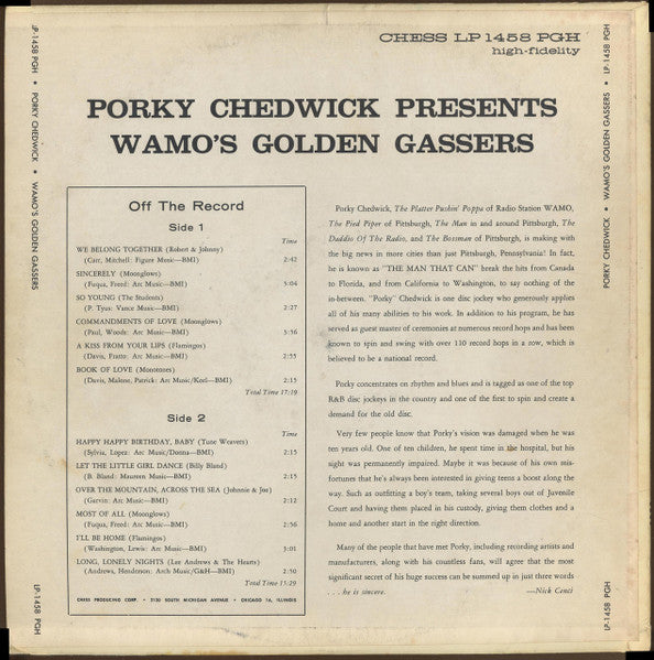 Various, Porky Chedwick : Porky Chedwick WAMO's Golden Gassers (LP, Comp)