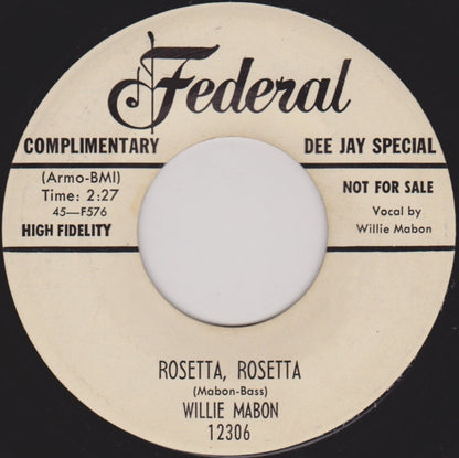 Willie Mabon : Rosetta, Rosetta / Light Up Your Lamp (7", Single, Promo)