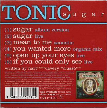 Tonic (2) : Sugar (CD, EP)
