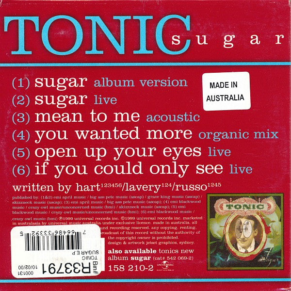 Tonic (2) : Sugar (CD, EP)