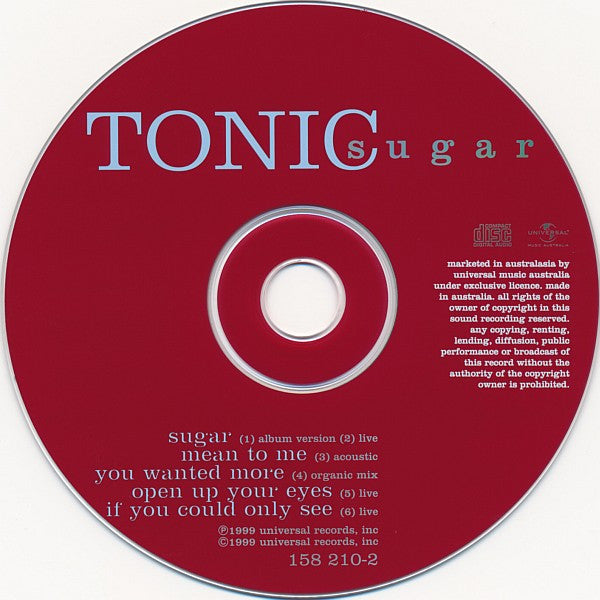Tonic (2) : Sugar (CD, EP)