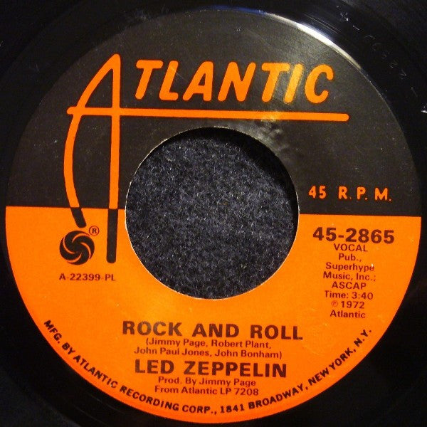 Led Zeppelin : Rock And Roll / Four Sticks (7", Single, Mono, PL )