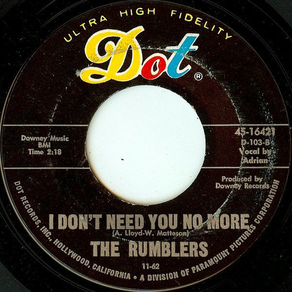 The Rumblers : Boss (7", Single, Styrene, Mon)