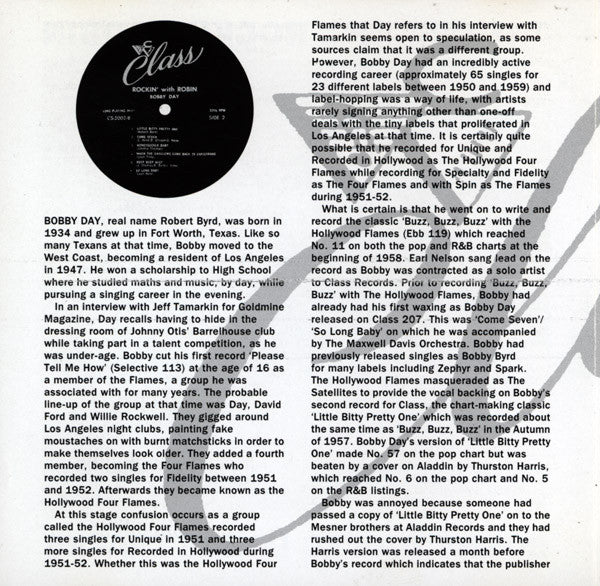 Bobby Day : The Original Rockin' Robin (CD, Comp)
