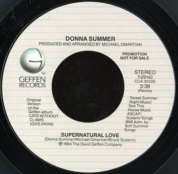 Donna Summer : Supernatural Love (7", Single, Promo, Styrene)