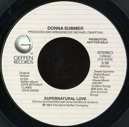 Donna Summer : Supernatural Love (7", Single, Promo, Styrene)