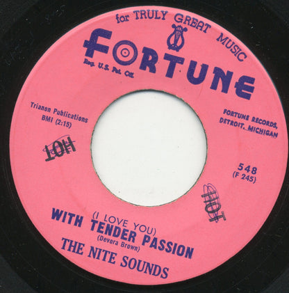 The Nite Sounds : Cheese Cake / (I Love You) With Tender Passion (7")