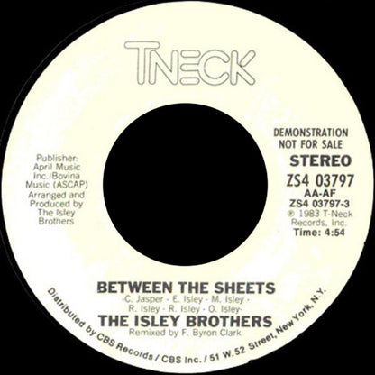 The Isley Brothers : Between The Sheets (7", Promo, Styrene)