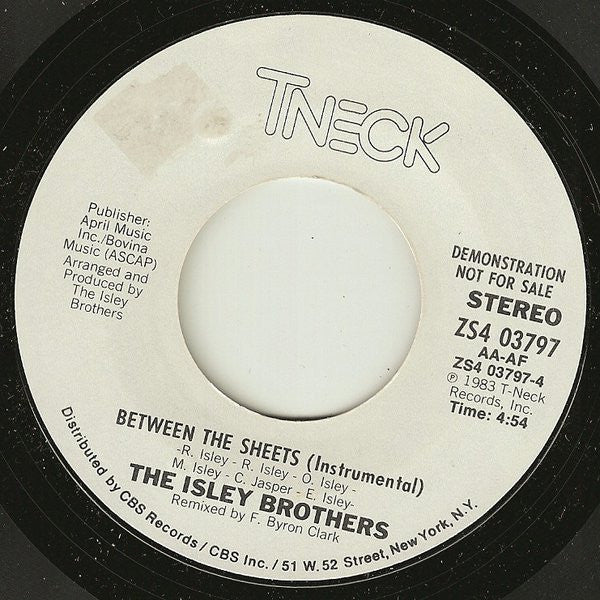 The Isley Brothers : Between The Sheets (7", Promo, Styrene)
