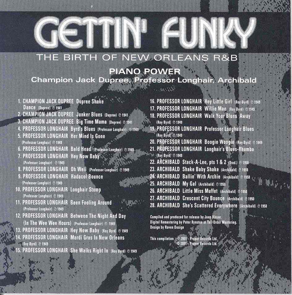 Various : Gettin' Funky The Birth Of New Orleans R & B (4xCD, Comp + Box)