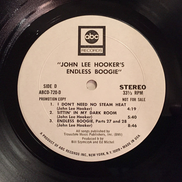 John Lee Hooker : Endless Boogie (2xLP, Album, Promo)