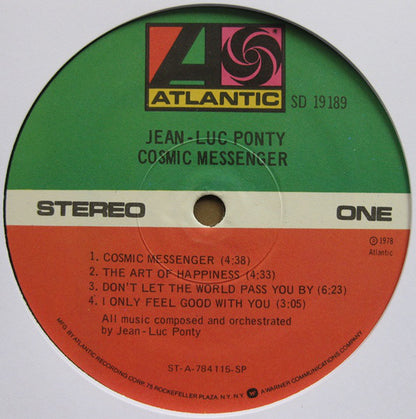 Jean-Luc Ponty : Cosmic Messenger (LP, Album, SP )