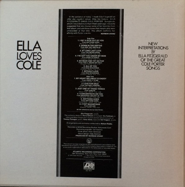 Ella Fitzgerald : Ella Loves Cole (LP, Album)