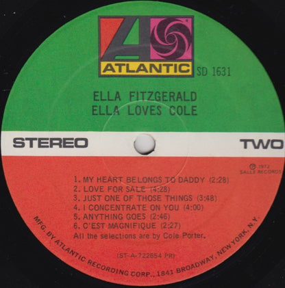 Ella Fitzgerald : Ella Loves Cole (LP, Album)