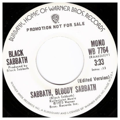 Black Sabbath : Sabbath, Bloody Sabbath (7", Single, Mono, Promo)
