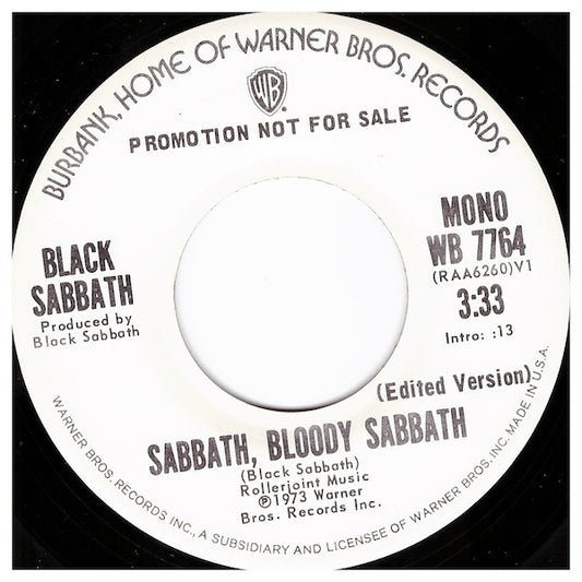 Black Sabbath : Sabbath, Bloody Sabbath (7", Single, Mono, Promo)