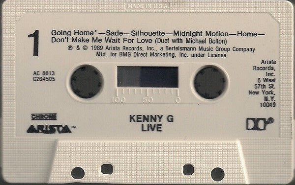 Kenny G (2) : Live (Cass, Album, Club)