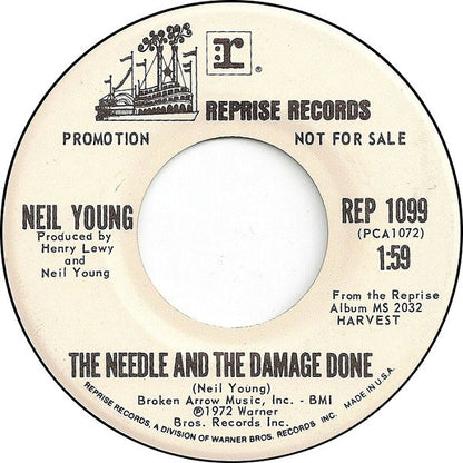 Neil Young And Graham Nash With The Stray Gators : War Song / The Needle And The Damage Done (7", Single, Promo)