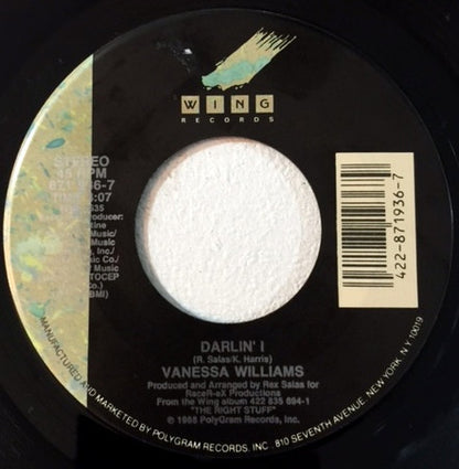 Vanessa Williams : Darlin' I (7", Single)