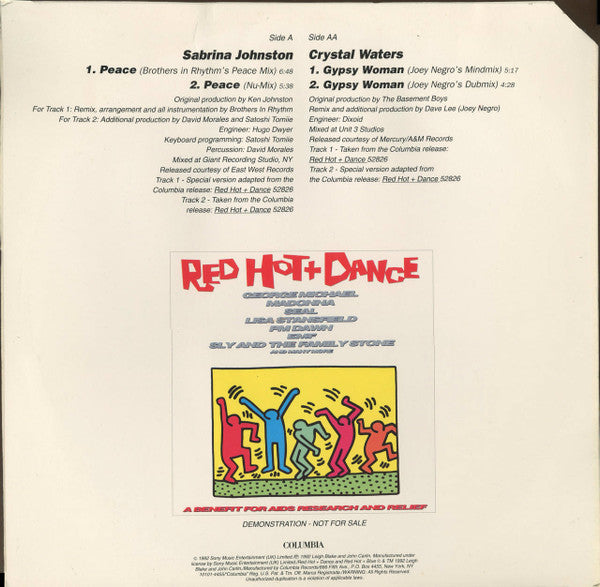 Sabrina Johnston / Crystal Waters : Peace / Gypsy Woman (12", Promo)