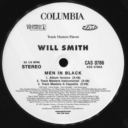 Will Smith : Men In Black (12", Promo)