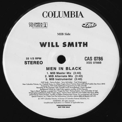 Will Smith : Men In Black (12", Promo)
