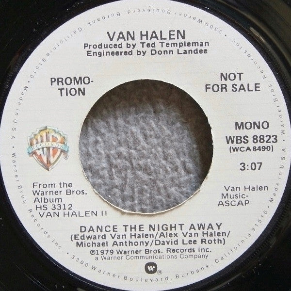 Van Halen : Dance The Night Away (7", Single, Mono, Promo, Los)