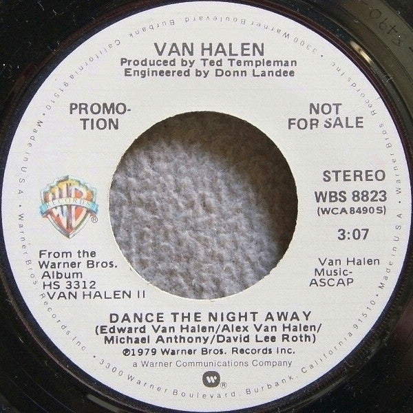Van Halen : Dance The Night Away (7", Single, Mono, Promo, Los)
