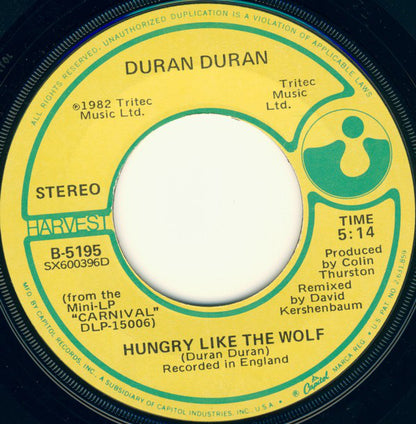 Duran Duran : Hungry Like The Wolf (7", Single, Win)