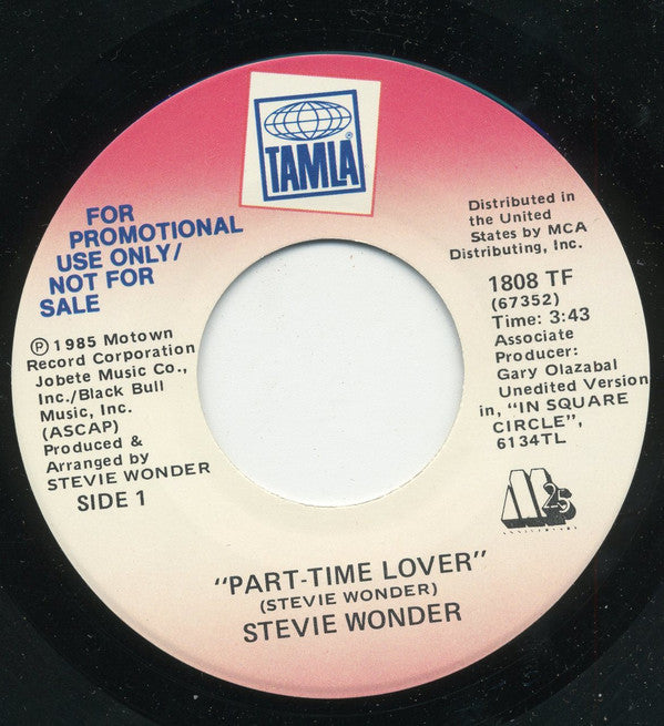 Stevie Wonder : Part-Time Lover (7", Single, Promo)
