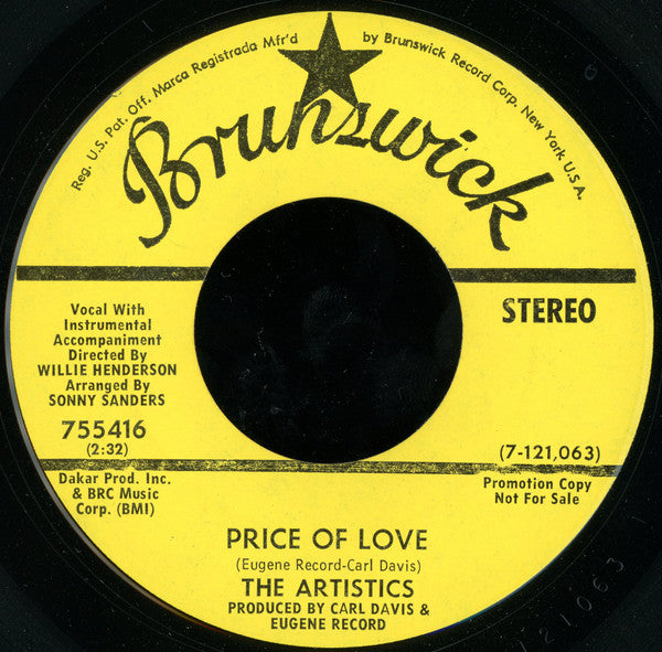 The Artistics : Yesterday's Girl (7", Single, Promo)