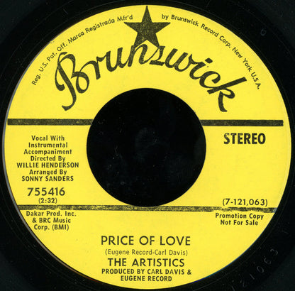 The Artistics : Yesterday's Girl (7", Single, Promo)