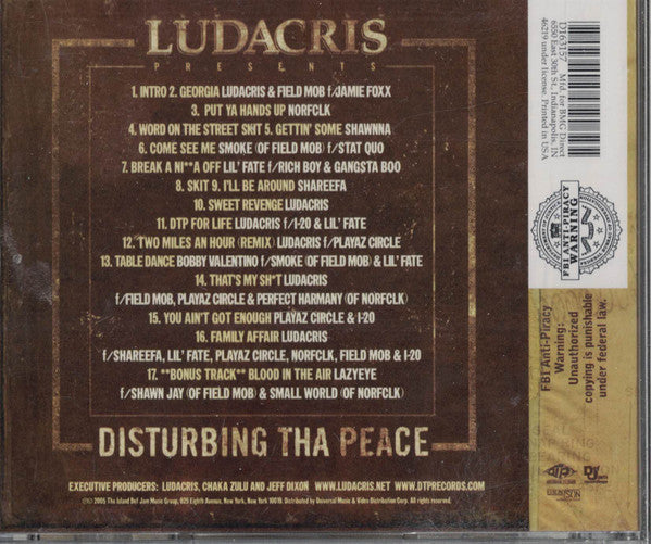 Ludacris Presents Disturbing Tha Peace : Ludacris Presents ... Disturbing Tha Peace (CD, Comp, Club, BMG)