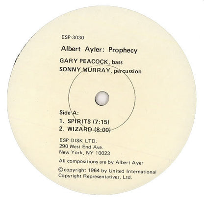 Albert Ayler : Prophecy (LP, Album)