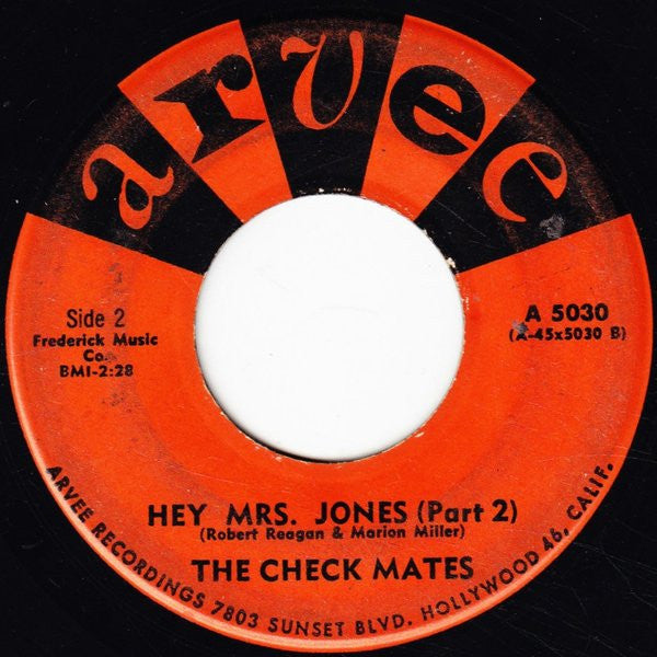 The Check Mates : Hey Mrs. Jones (7", Single)
