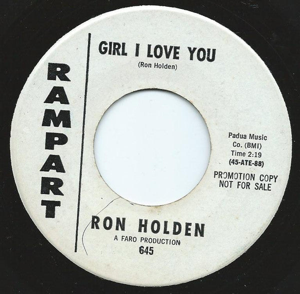 Ron Holden : Girl I Love You (7", Promo)
