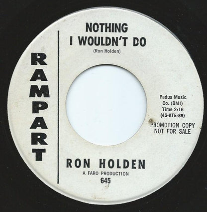 Ron Holden : Girl I Love You (7", Promo)