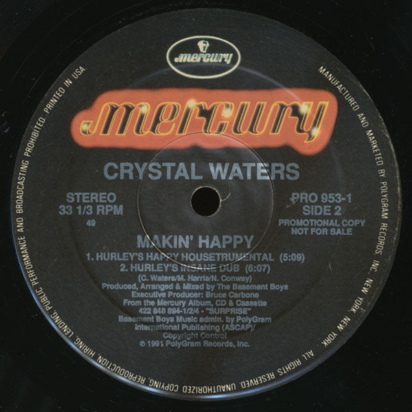 Crystal Waters : Makin' Happy (12", Promo)