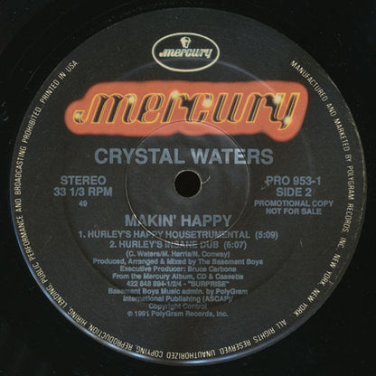 Crystal Waters : Makin' Happy (12", Promo)