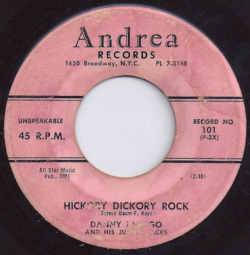 Danny Lamego And His Jumping Jacks : Hickory Dickory Rock / Chickenfeed (7")