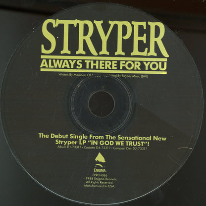 Stryper : Always There For You (CD, Single, Promo, Car)